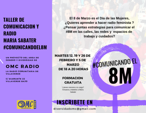 #Comunicandoel8M: Taller de Comunicación y Radio de María Sabater en Febrero