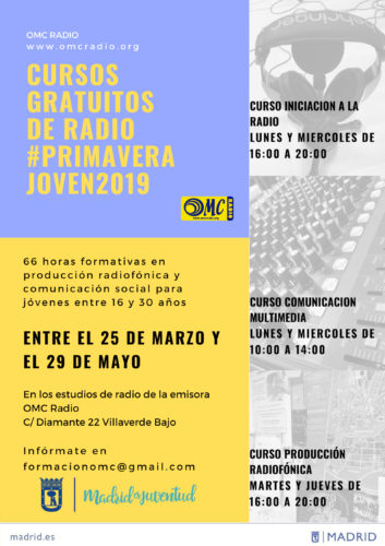 Cursos gratuitos de radio en la campaña “Primavera Joven 2019”