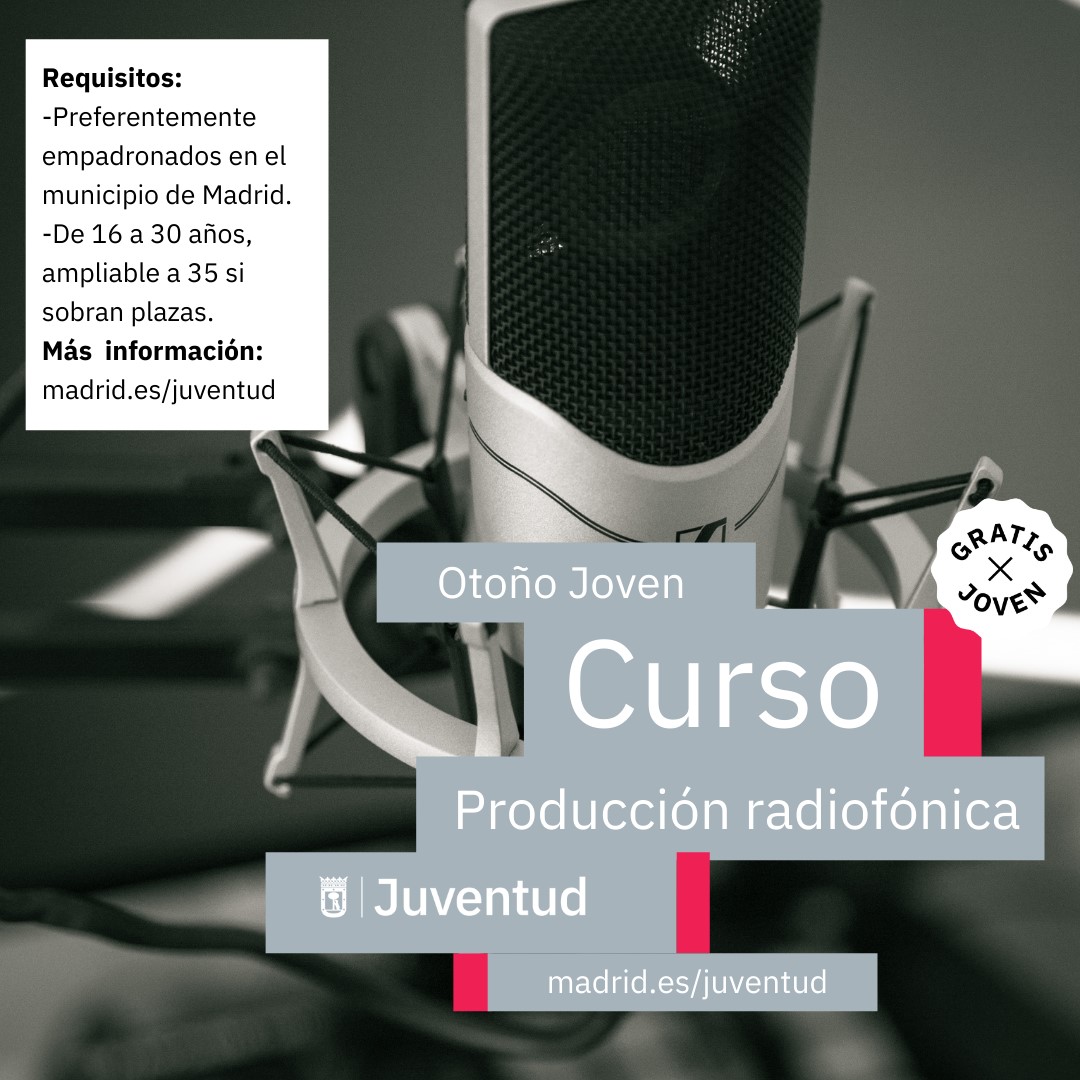 cartel curso técnicas de sonido madrid juventud 2022